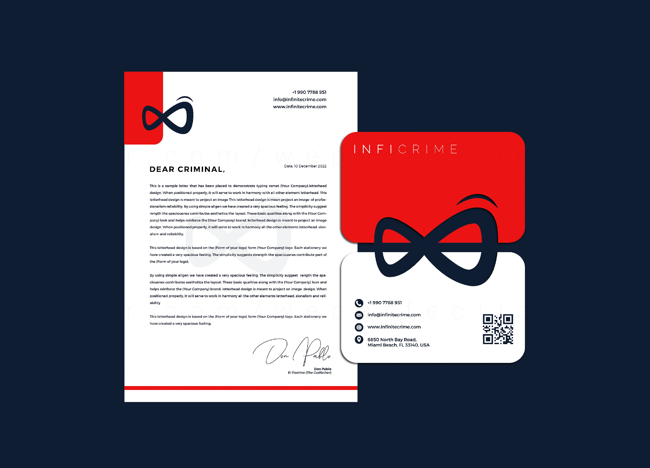 Inficrime Business Card & Letterhead