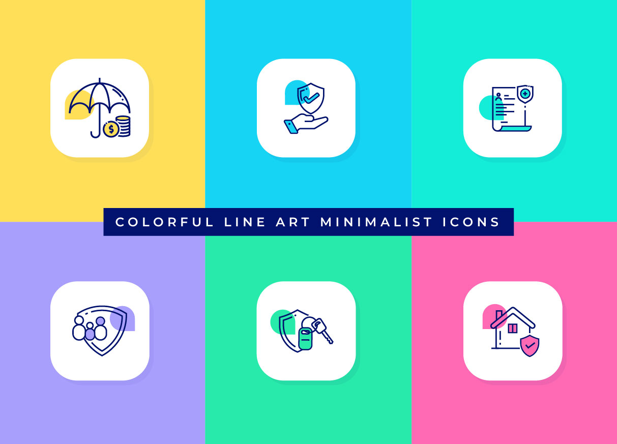 Colorful Line art Minimal icon